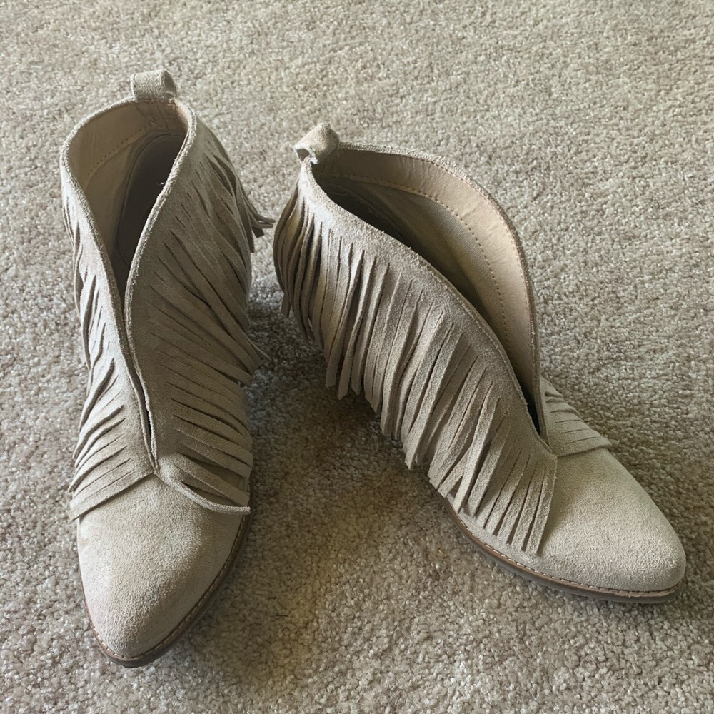 Fringed booties